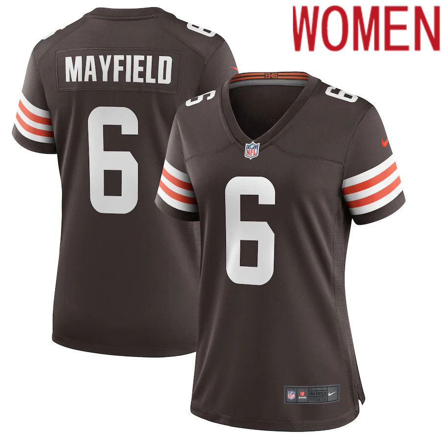 Women Cleveland Browns 6 Baker Mayfield Nike Brown Game Player NFL Jersey